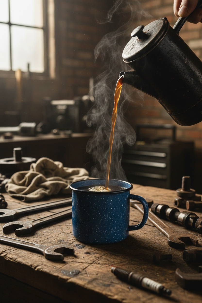 Industrial Coffee Pour